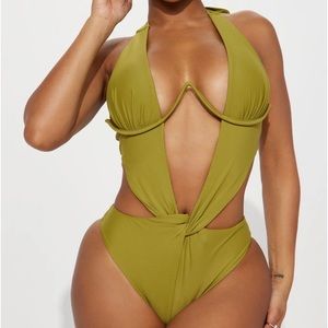 Fashion Nova 1 piece Swimsuit - Olive